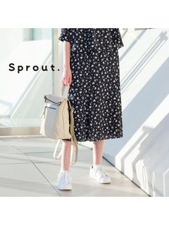 【Sprout.】バックサテンアムンゼン　花柄スカート